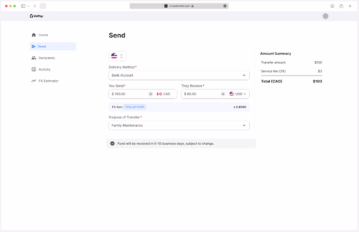 VoPay Cross-Border Payment Design