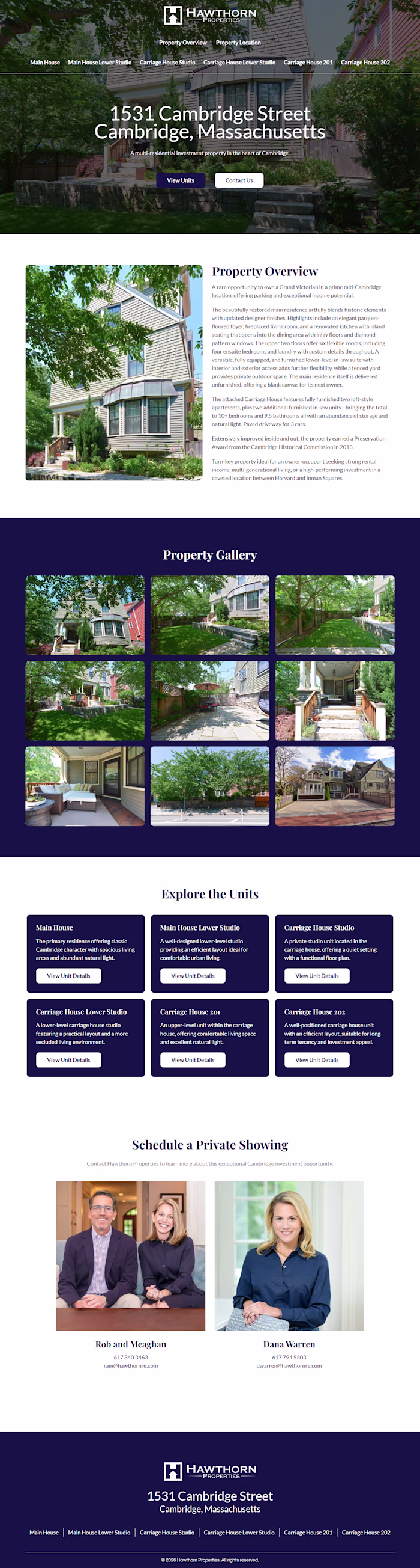1531 Cambridge Street Property Website Development