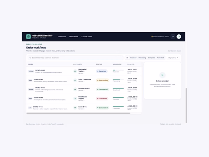 OrderFlow: Resilient .NET API & Angular Operations UI