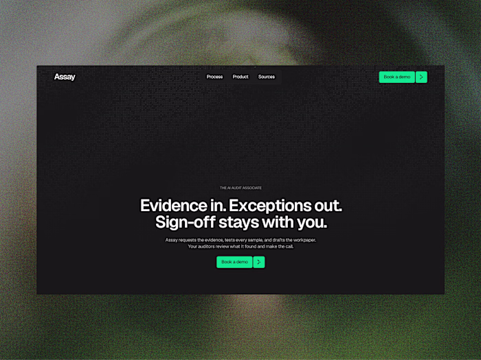 AI Audit Associate Landing Page Design
