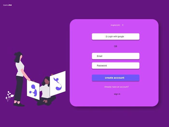 web site login page