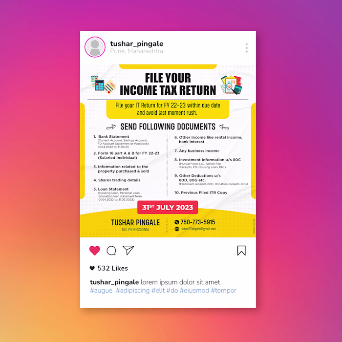 Tax Agency - Social Media Design Concept :: Behance