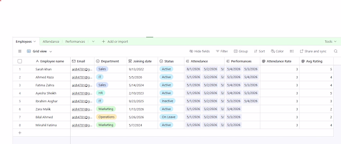 HR Employee Management System

Tools: Airtable