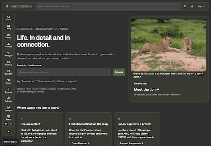 EcoGenesis | Biology Encyclopedia & Interactive Exploration