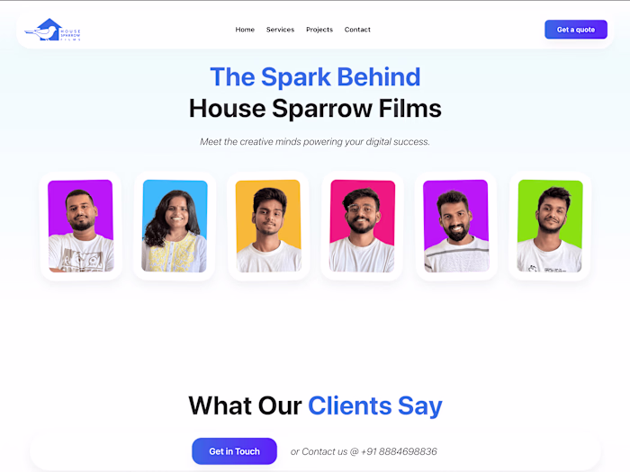 Agency website project on framer