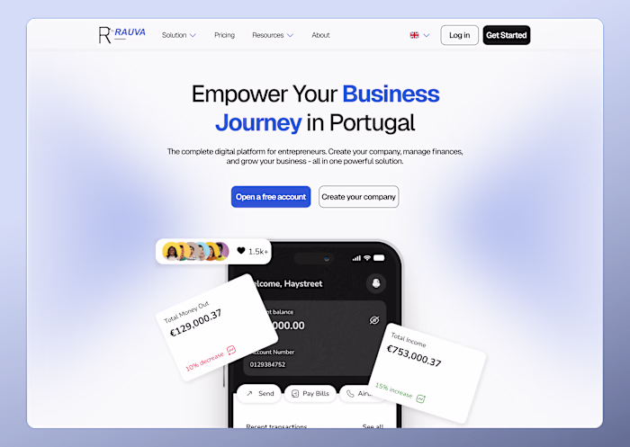 Rauva Landing Page Redesign