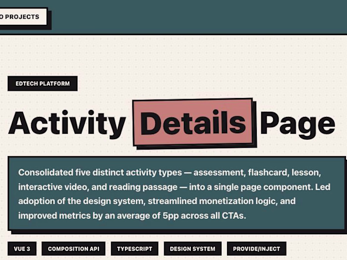 Unified Activity Details Platform
