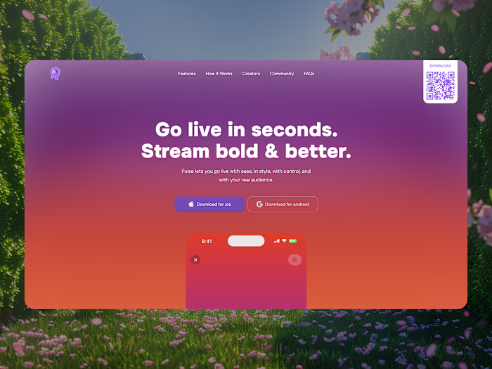 Pulse Live - Landing Page Development