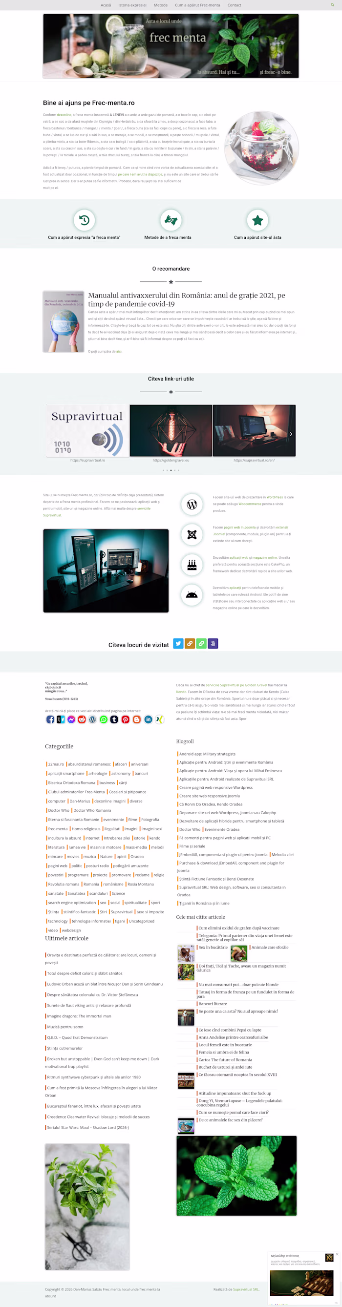 Designing this website about mint rubbing.