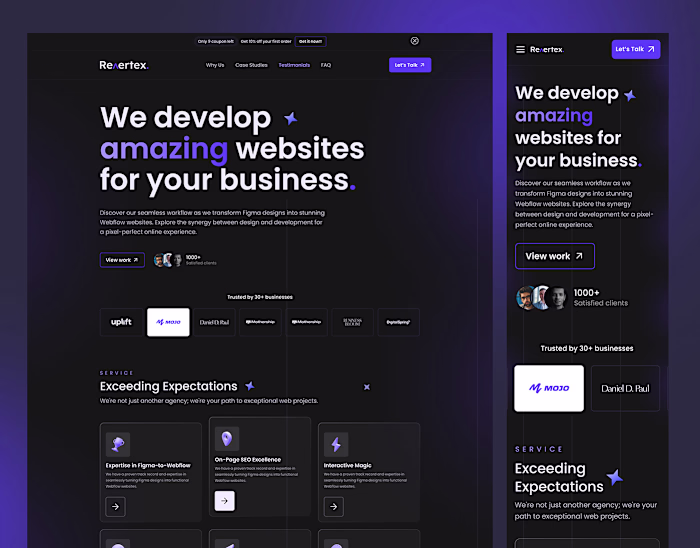 Digital Agency Responsive Web Design UI/UX on Behance