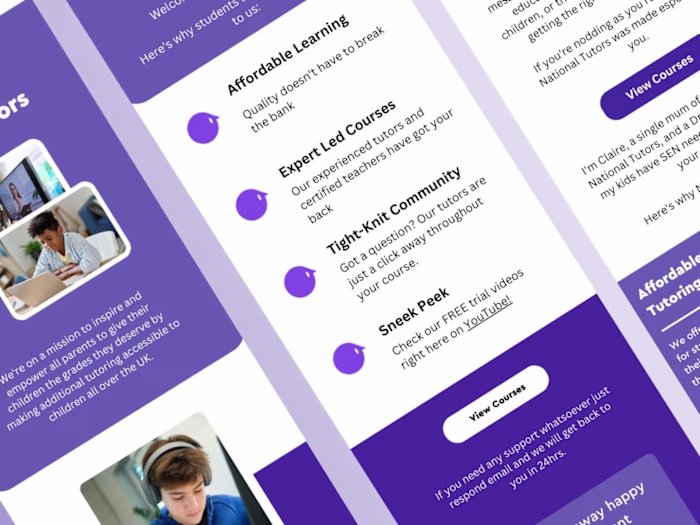 Welcome Flow for Online Tutoring Brand