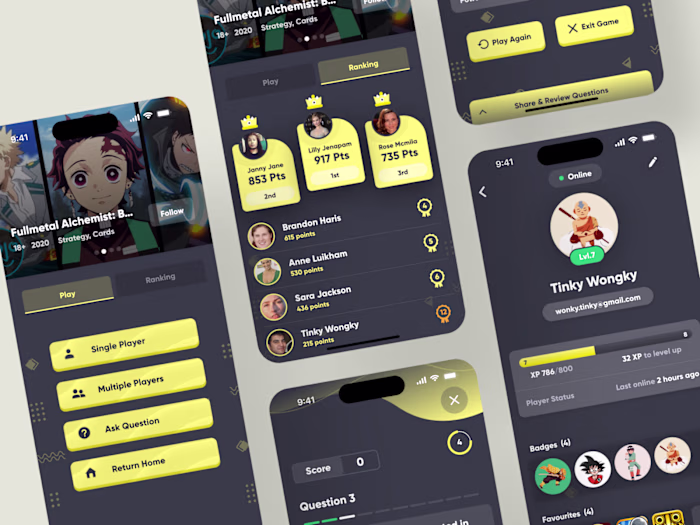 Quiz Game UI Design