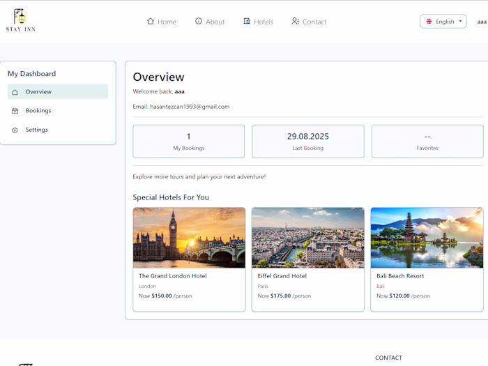 Built a full-stack hotel reservation