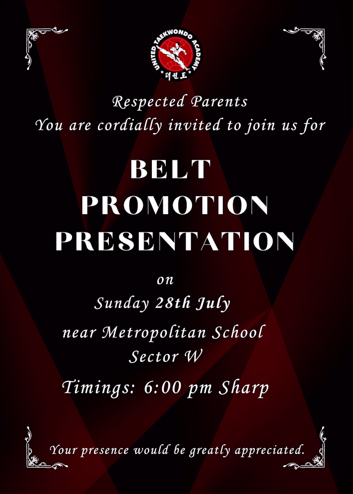 Belt Promotion Presentation Flyer Design