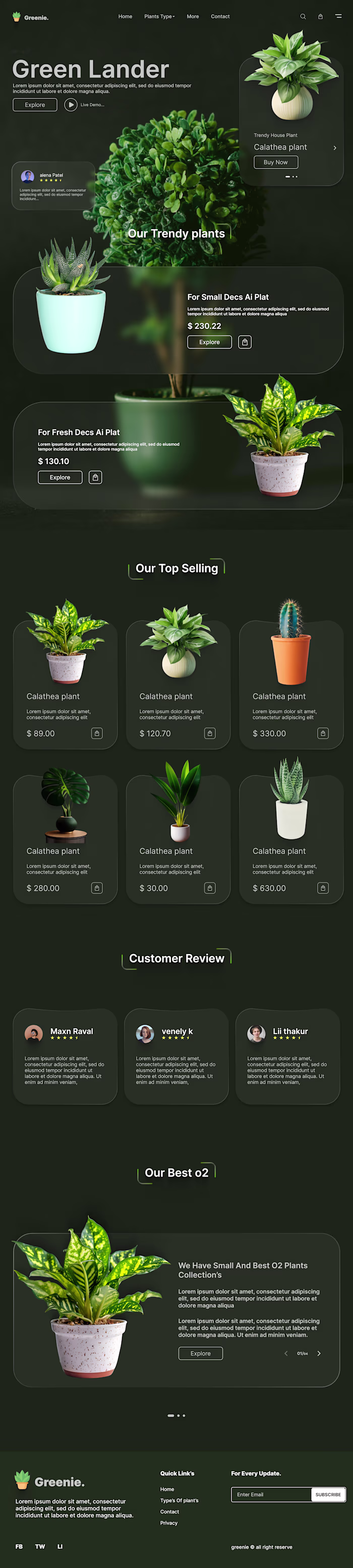 Greenie E-commerce Landing Page Design