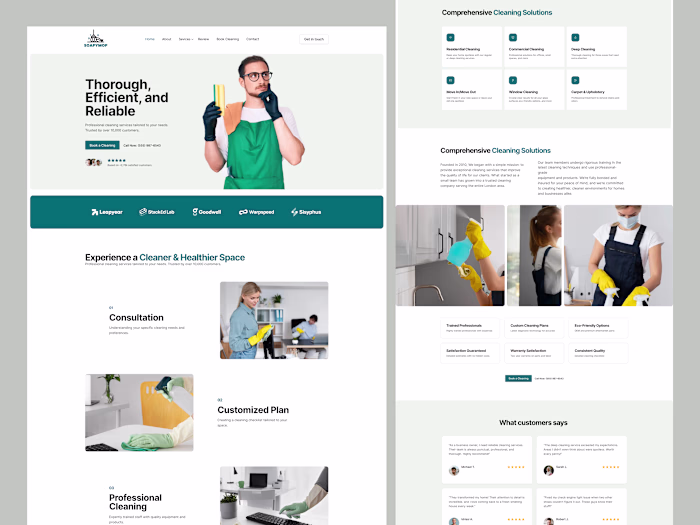 Professional Cleaning Service Website Design