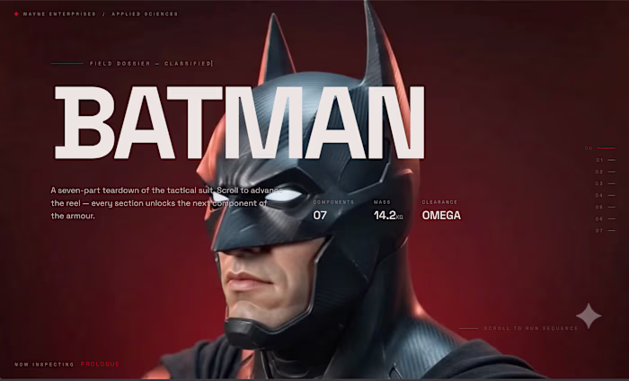 Batman - Interactive scroll animation with claude