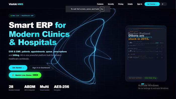 VixitAi Hospital management Saas |Built from scratch