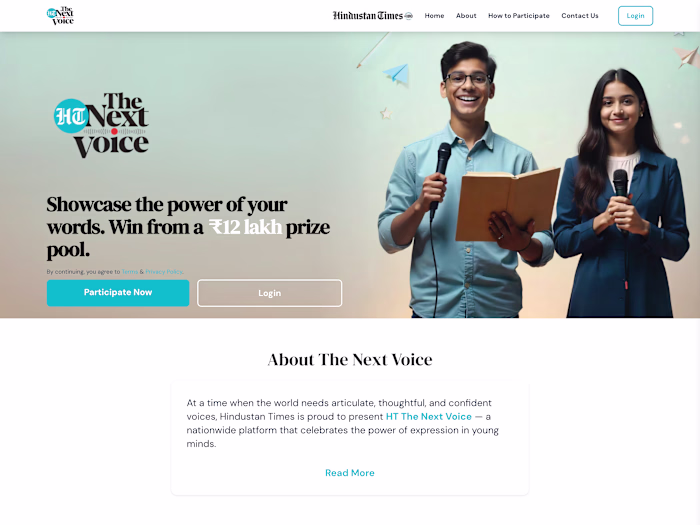 HT - The Next Voice website design