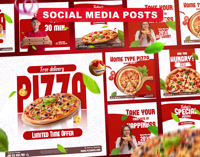 Pizza Social Media Posts Design :Behance