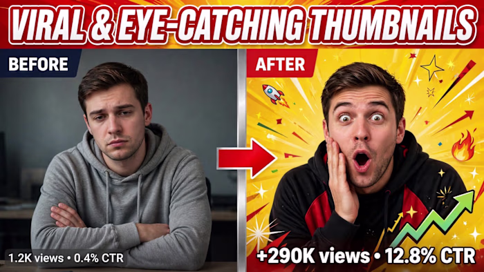 YouTube Thumbnail Design - Viral & High CTR