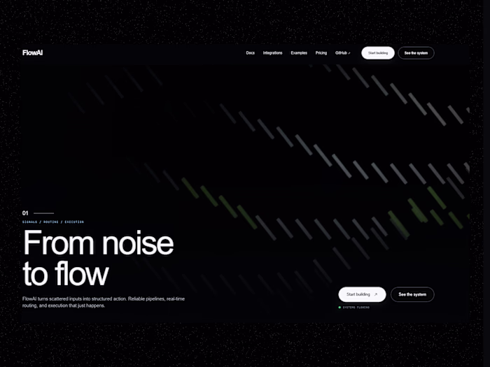 A dark SaaS website for
