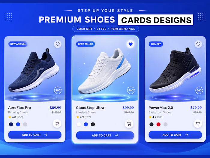 Animated Shoes E-commerce Product Cards