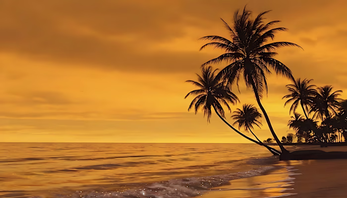 Cinematic golden sunset landscape —