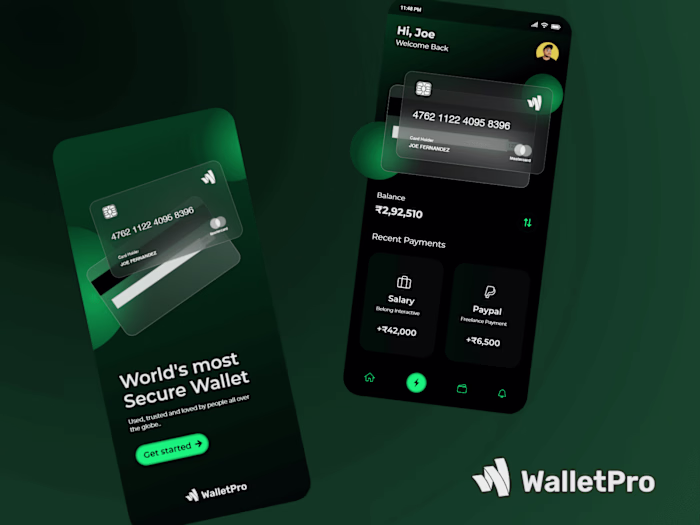 WalletPro - Digital Wallet Concept | Glassmorphism