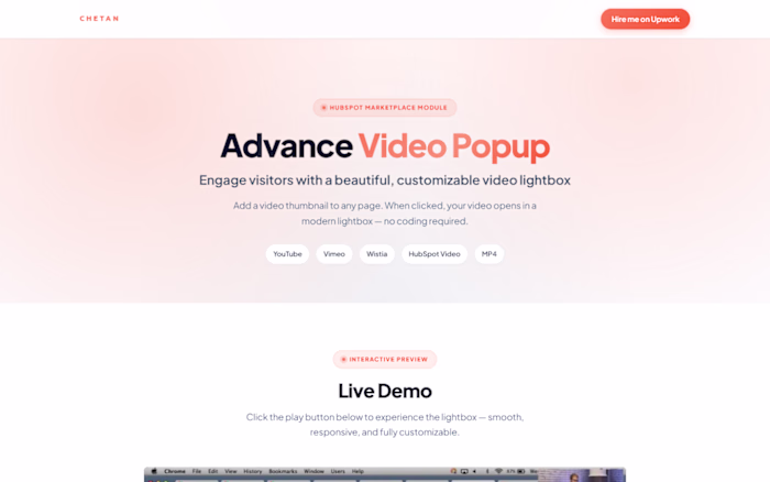 Advance Video Popup Module