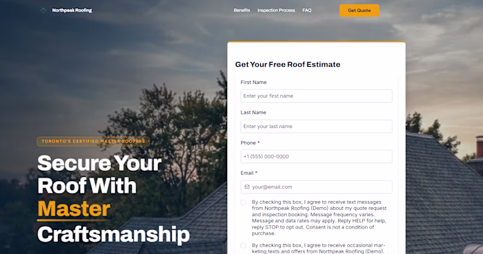 Northpeak Roofing (demo build) in