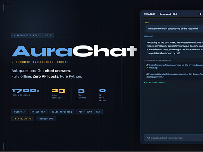 Built AuraChat v3.0 — a