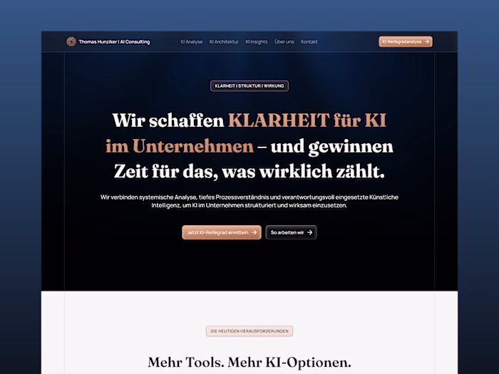 Framer Website Design & Development for Thomas Hunziker