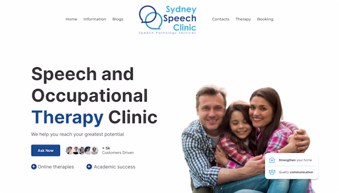 Figma design of therapy clinic