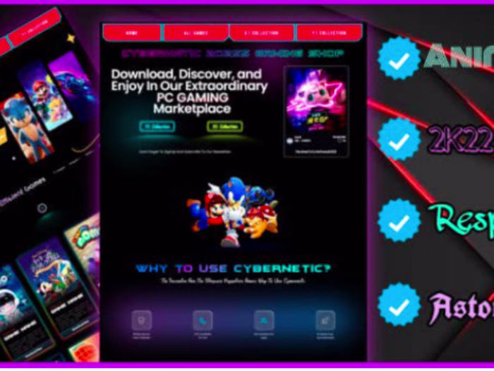 I have created Futuristic Websites (Cybernetic Gaming Shop).