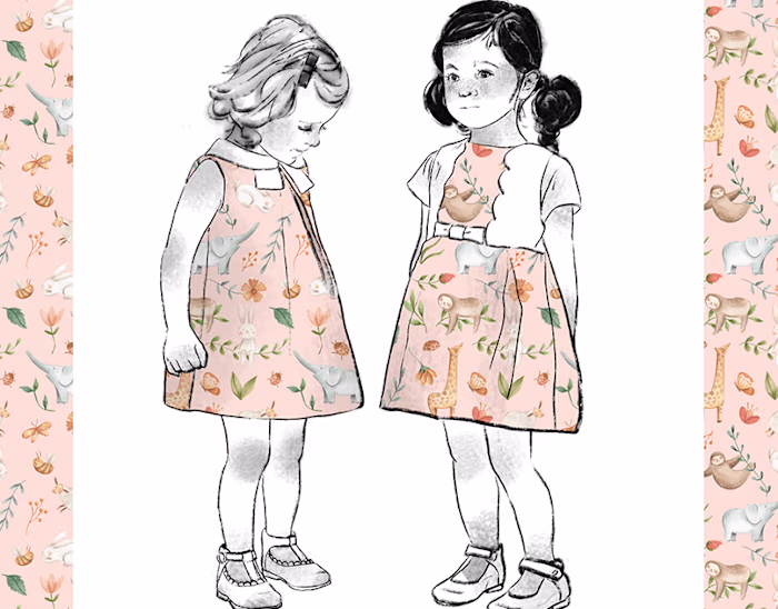 Little Girls Doll Template Mock-Up