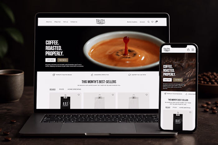 Premium Coffee E-commerce Website Design and Development