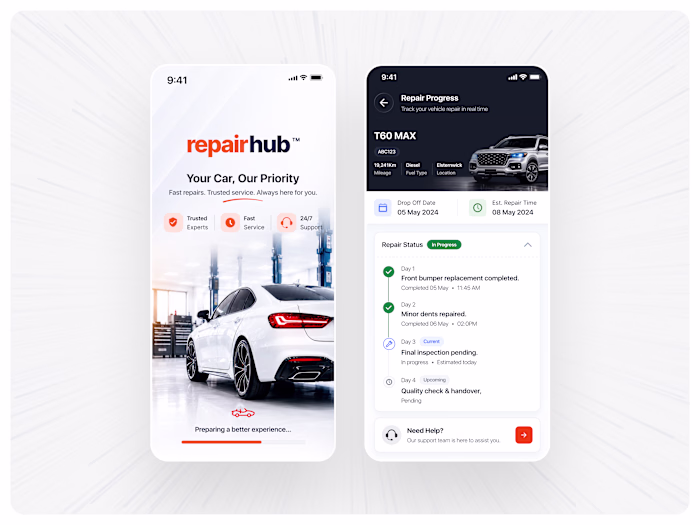 Innovative Mobile App Concept for Enhanced Vehicle Repair Tr...