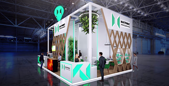 An exhibition stand can look