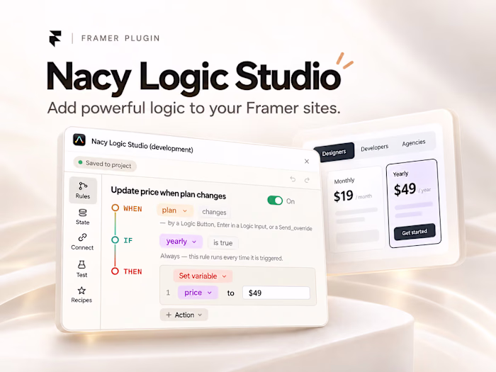 Nacy Logic Studio — Visual Logic & State Plugin for Framer