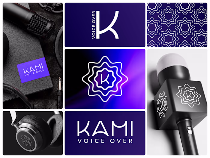 Brand identity design for - KAMI Voice Over A complete visua...