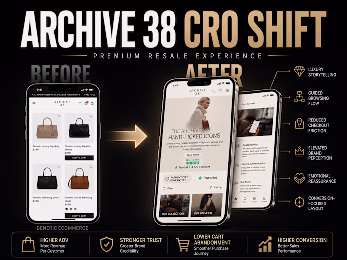 Archive38 | Luxury Bag Shopify Website Redesign
