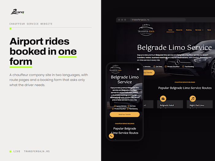 Chauffeur and Airport Transfer Website, Belgrade
