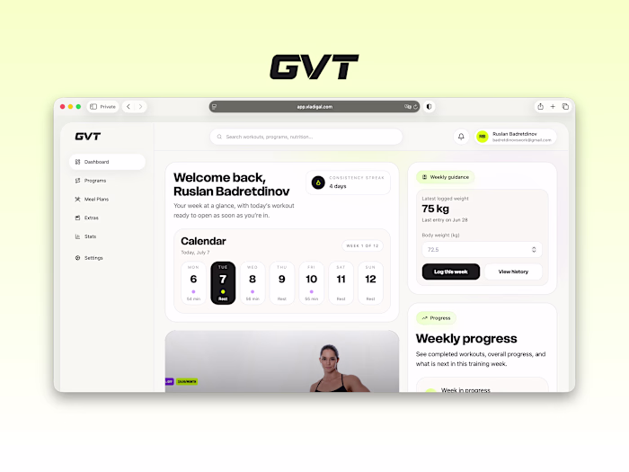 GVT Fitness Platform — Product,