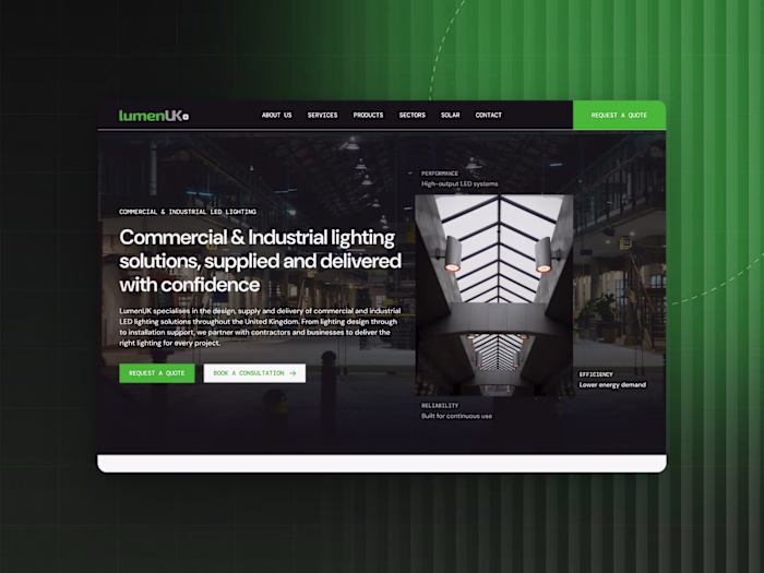 Lumen UK — B2B Website for an LED Lighting Supplier