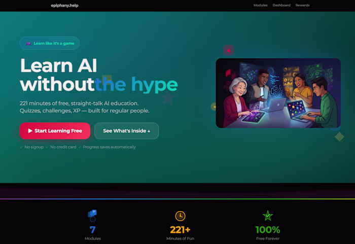 Homepage Learn AI without the