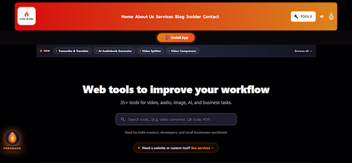 ToolsOnFire is a web based