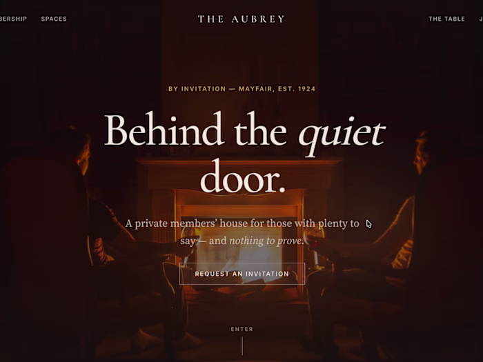 The Aubrey · Private members club Framer template