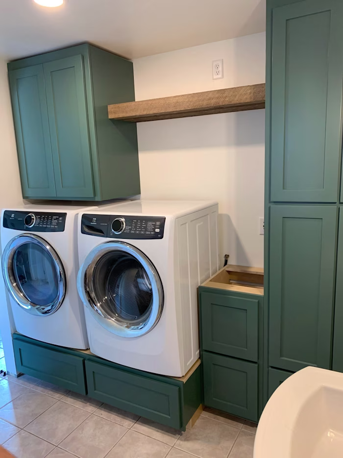 Beautiful Green Laundry Room Design