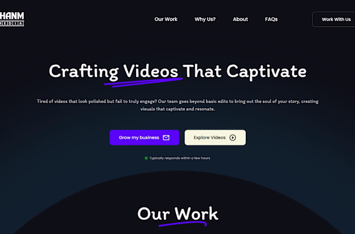 Video Editing Agency Landing Page